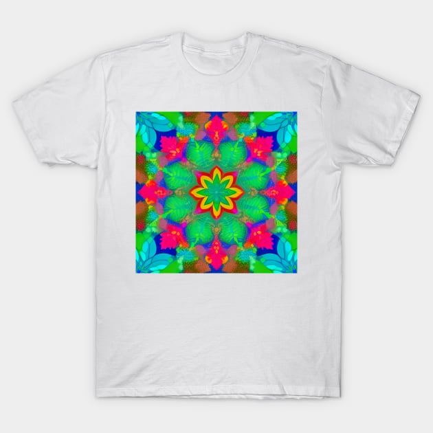 Tropical Leaves Mandala T-Shirt by likbatonboot